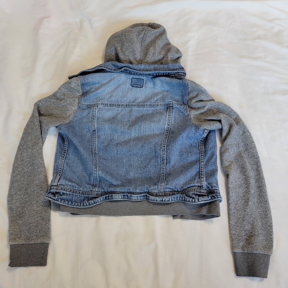 Aeropostale Mixed Blue Jean Jacket/Gray Hoodie S Junior Small 34/32 - Picture 4 of 9